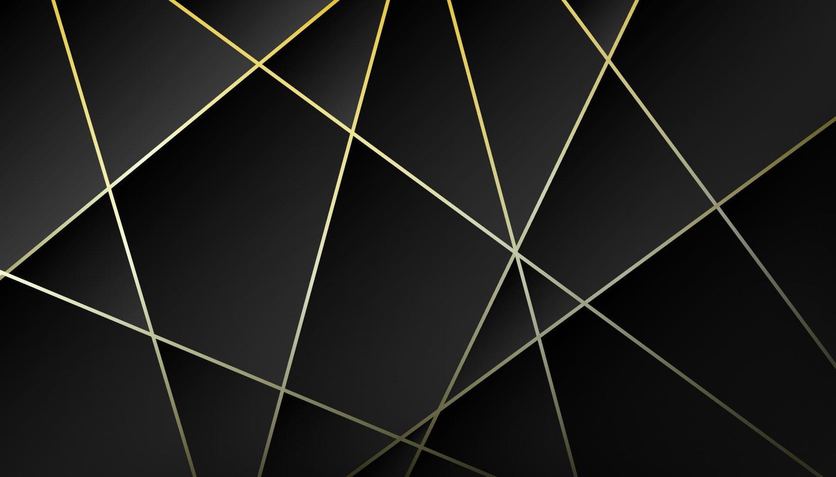 Abstract polygonal luxury golden line with dark background. vector