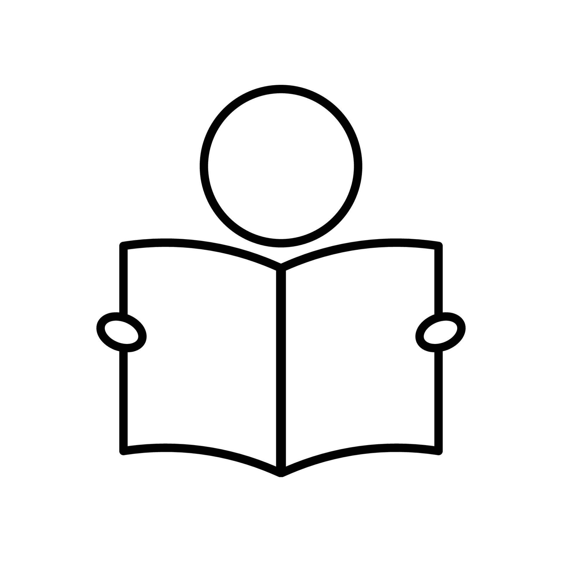 Reading icon. people with book. icon related to education. line icon ...