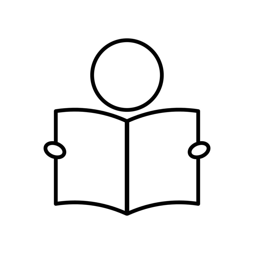 Reading icon. people with book. icon related to education. line icon style. Simple design editable vector