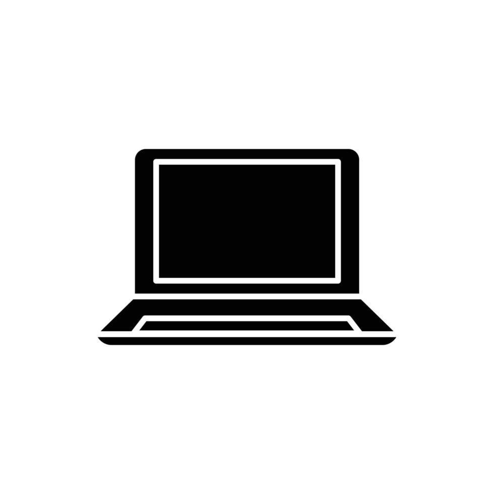 Laptop icon. Icon related to electronic, technology. Solid icon style, glyph. Simple design editable vector