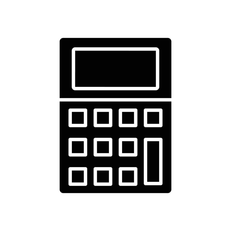 icono de la calculadora. icono relacionado con útiles escolares, educación. estilo de icono de glifo, sólido. diseño simple editable vector