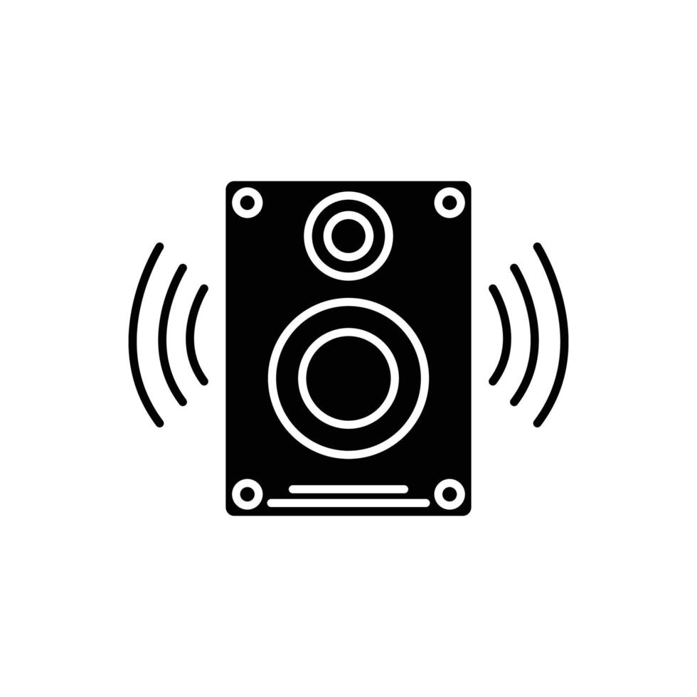 icono de caja de sonido. icono relacionado con la tecnología electrónica. estilo de icono de glifo, sólido. diseño simple editable vector