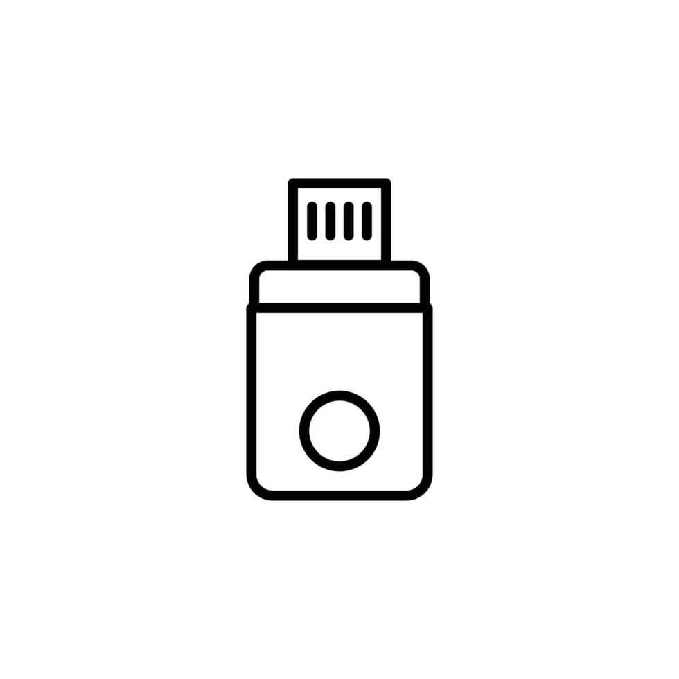 icono de disco flash usb. icono relacionado con la tecnología electrónica. estilo de icono de línea. diseño simple editable vector