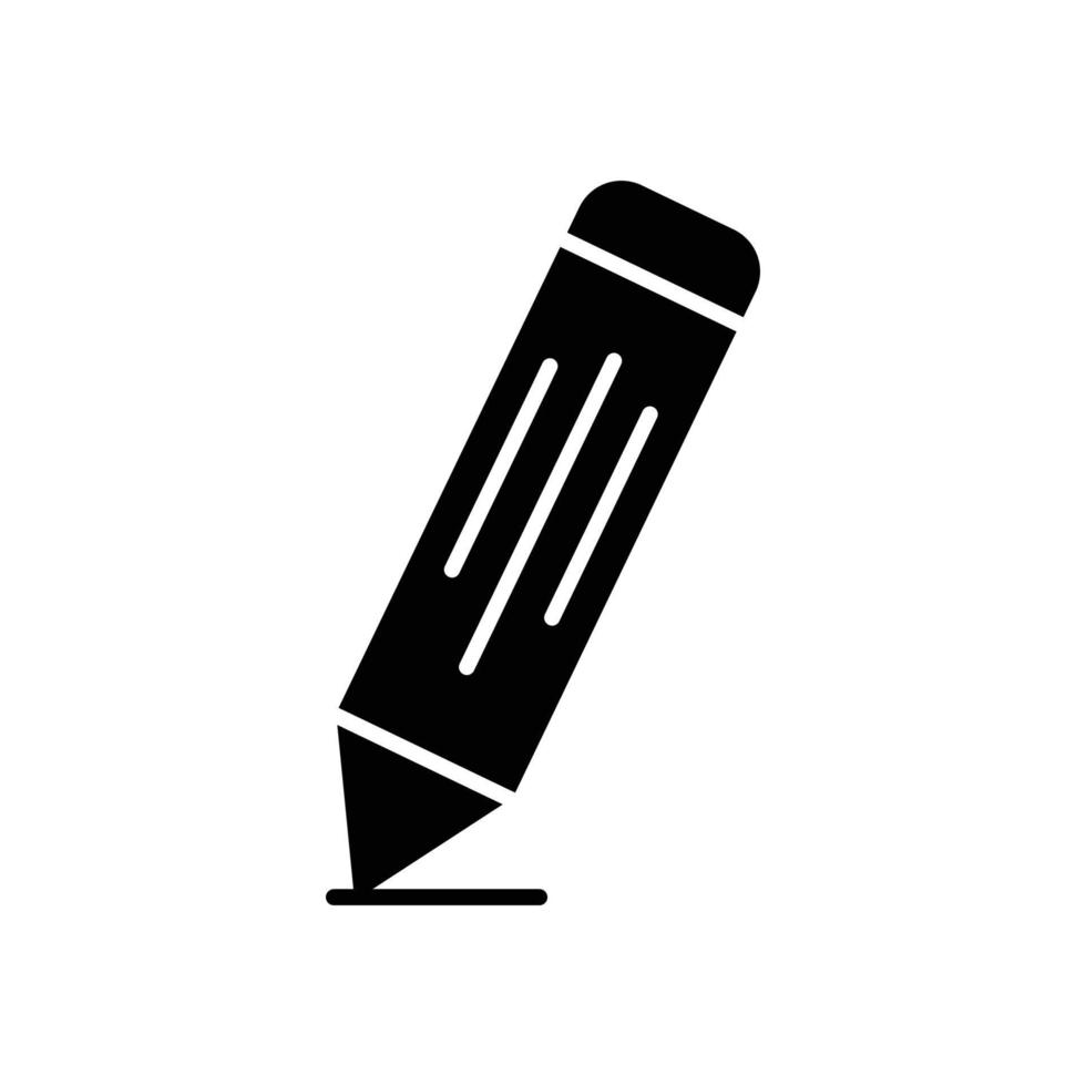 Pencil icon. icon related to write, education. glyph icon style, solid. Simple design editable vector