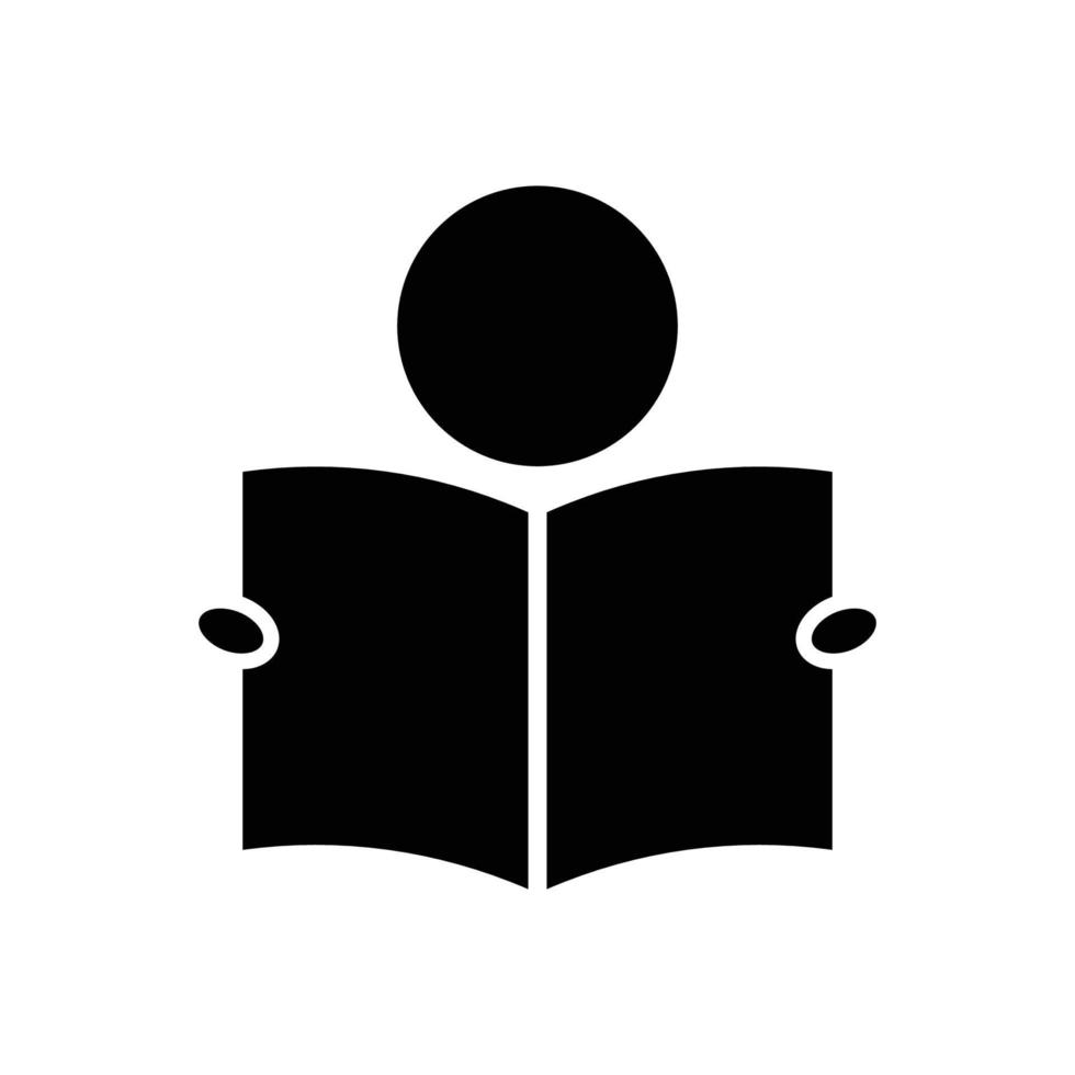 Reading icon. people with open book. icon related to education. glyph icon style, solid. Simple design editable vector
