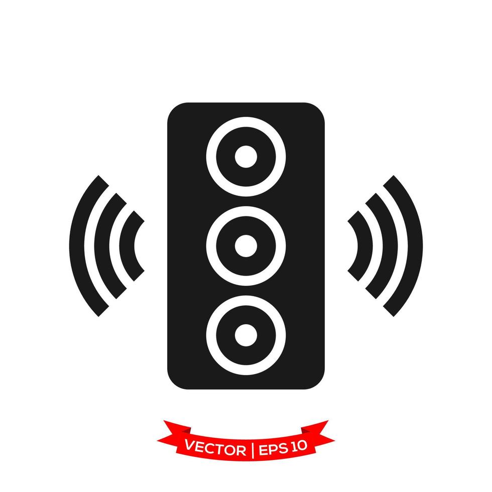 icono de altavoz de audio en diseño plano de moda vector