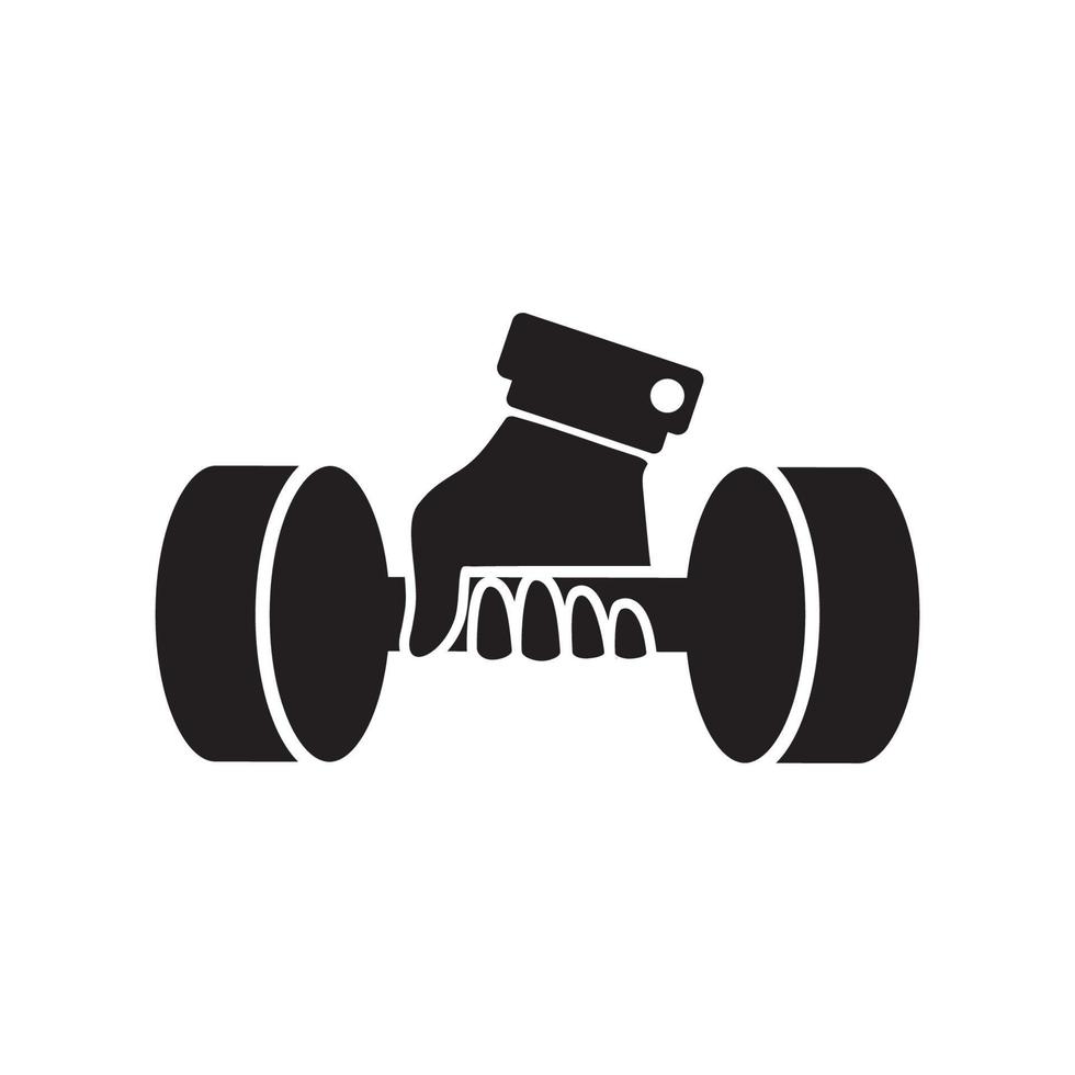 dumbbell illustration in trendy flat design vector