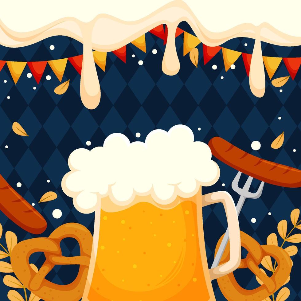 Oktoberfest Food and Beverages Background vector