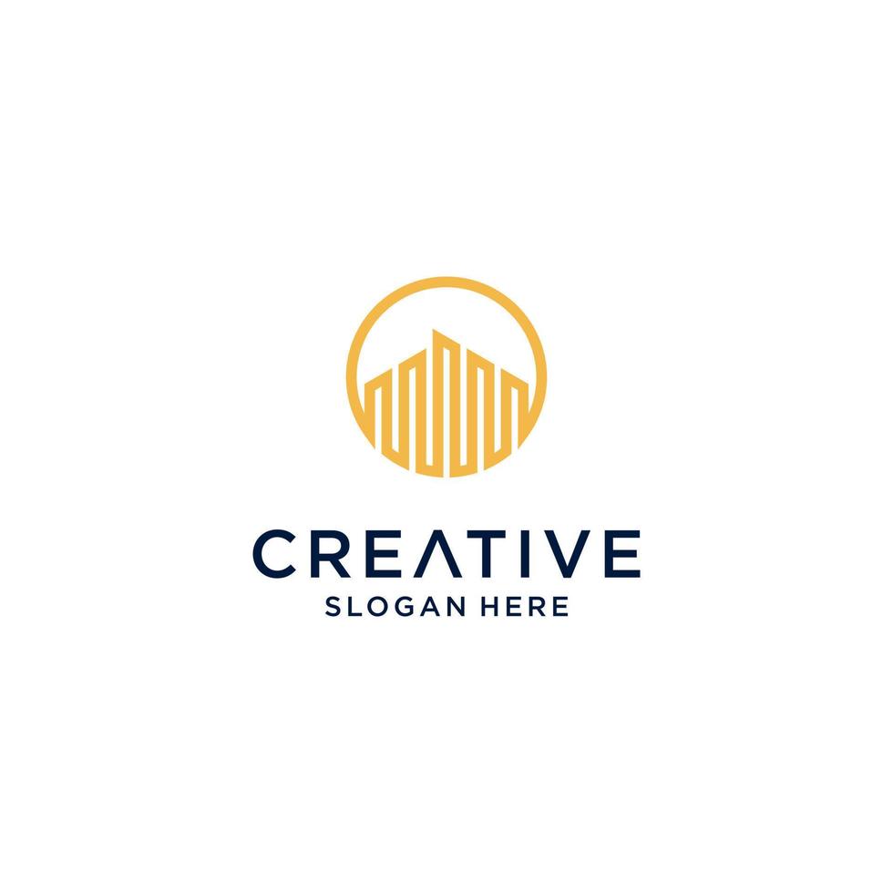 Creative building logo icon. construction vector illustration