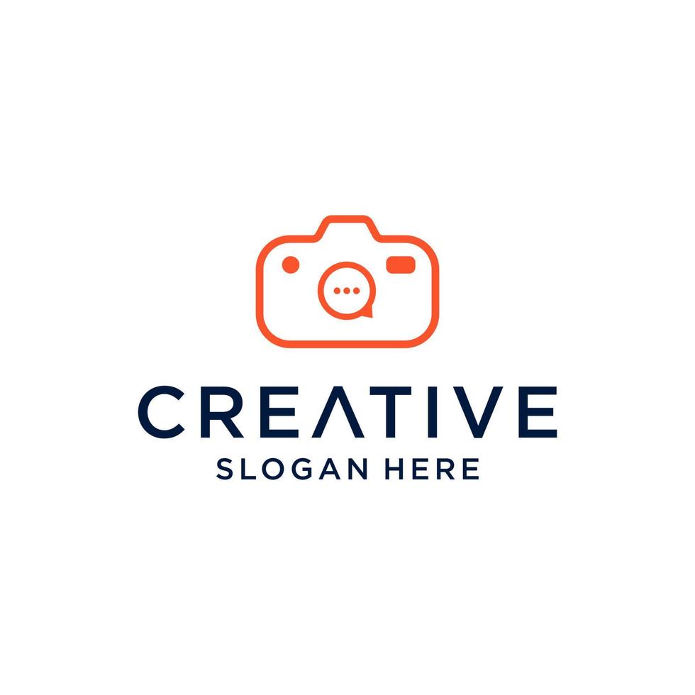 Photo idea logo, lamp with camera design vector simple elegant modern style