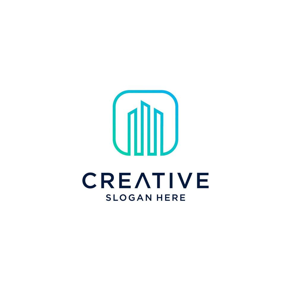Creative building logo icon. construction vector illustration