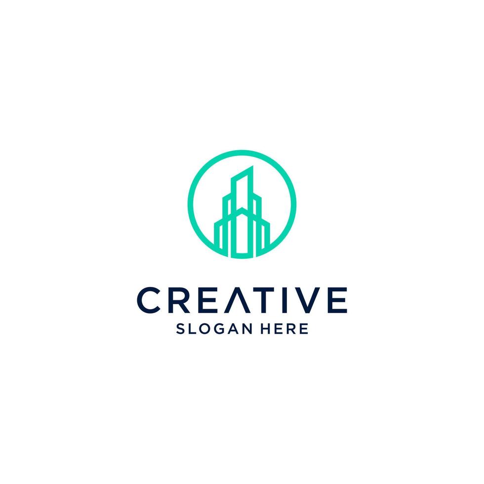 Creative building logo icon. construction vector illustration