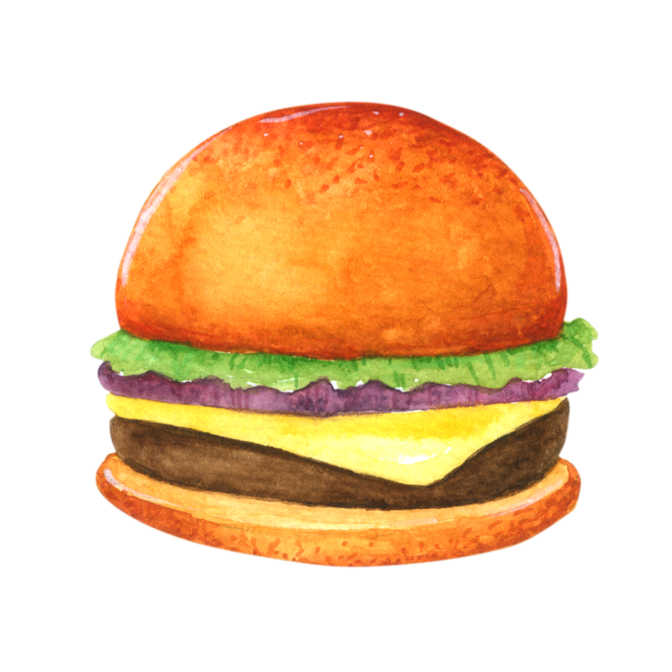 fast food breakfast watercolor png