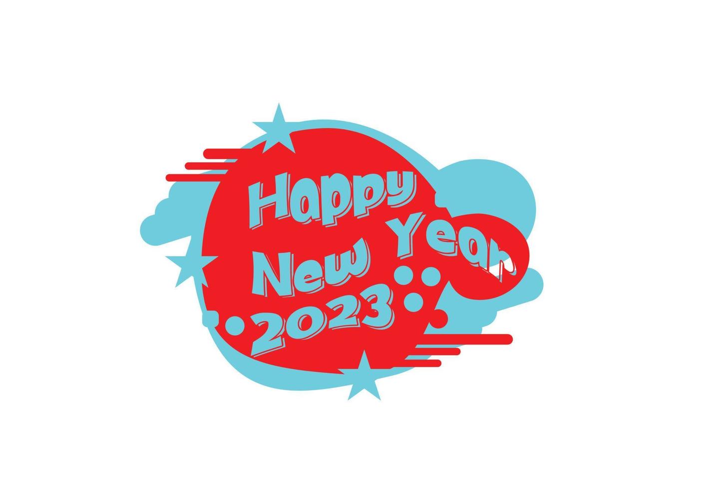 Happy new year logo, banner and t shirt design template vector