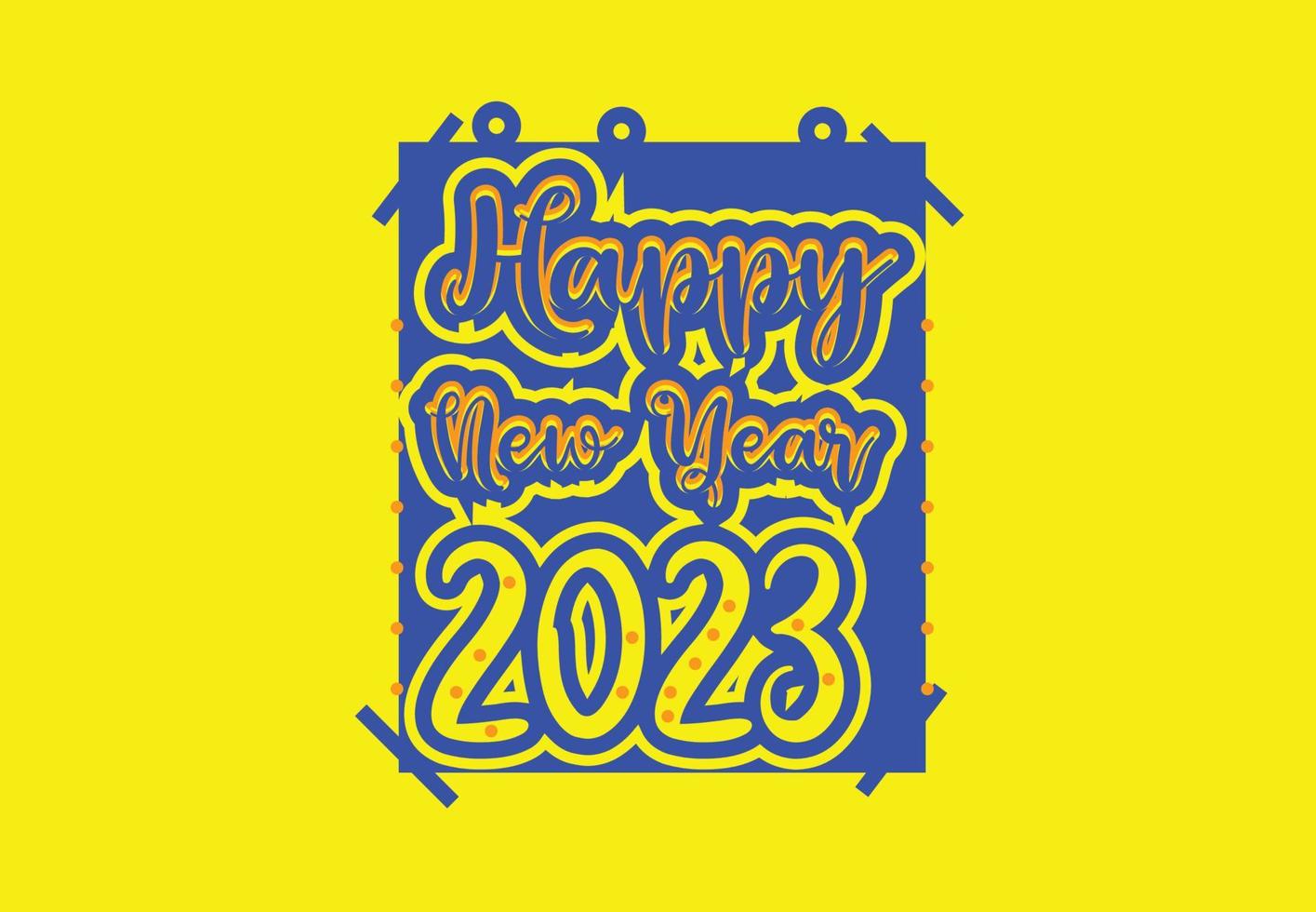 Happy new year logo, banner and t shirt design template vector