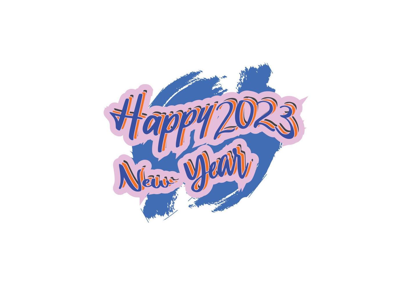 Happy new year 2023 logo, banner and t shirt design template vector