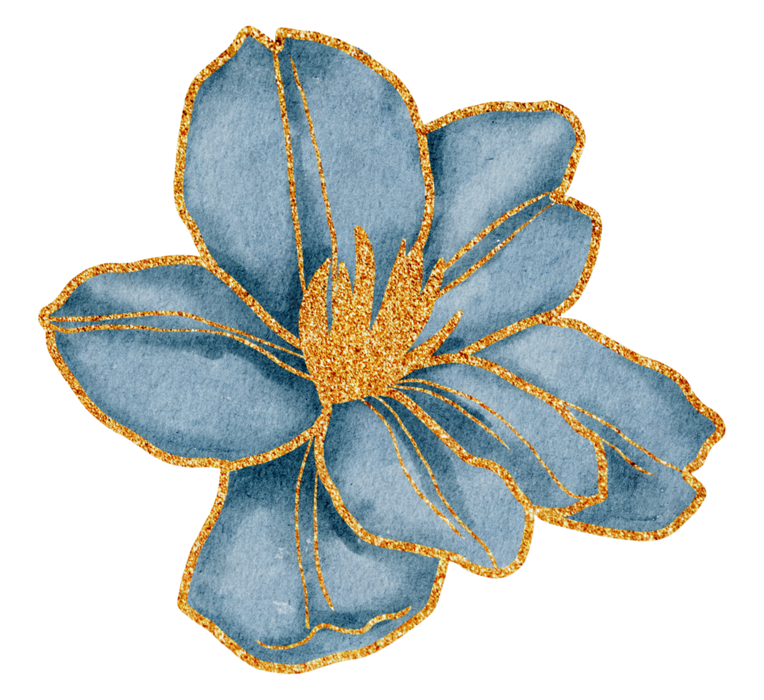 fiore con acquerello oro png