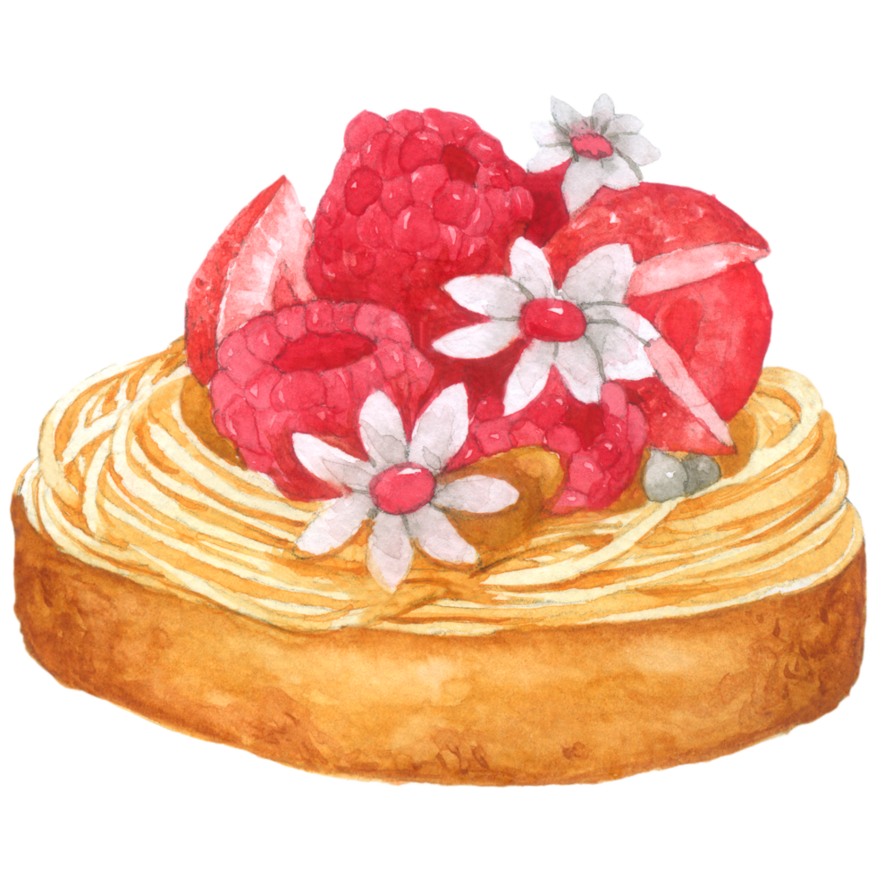 bolo de sobremesa aquarela pintura à mão png