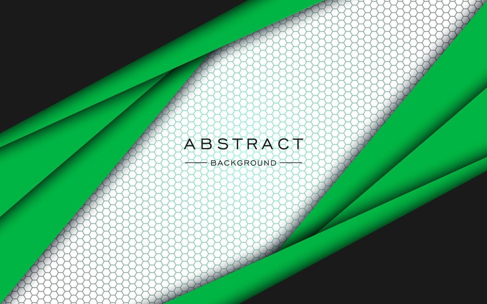abstract black green white shape overlaping layers and hexagon texture dimension background. eps10 vector