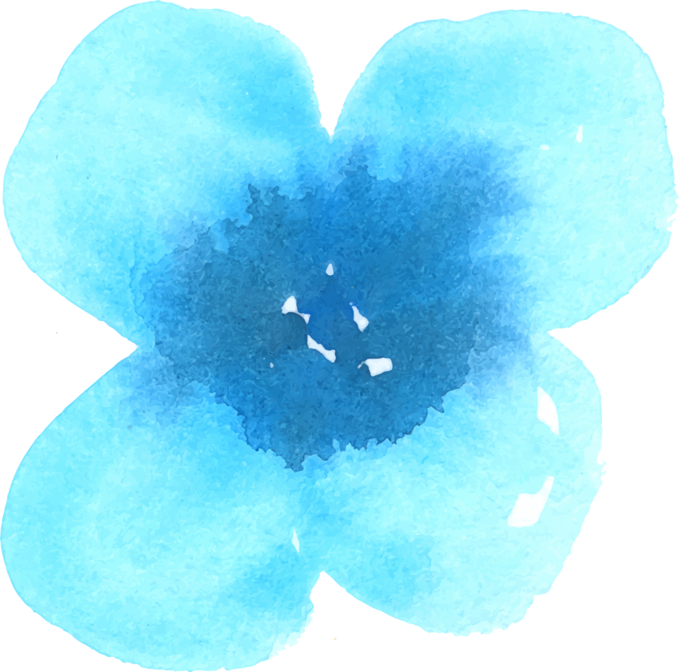 fleur bleue aquarelle fleur de mariage png