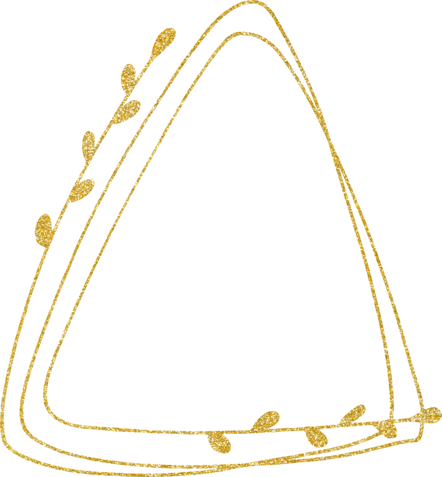 gold gliter flower and leaf png