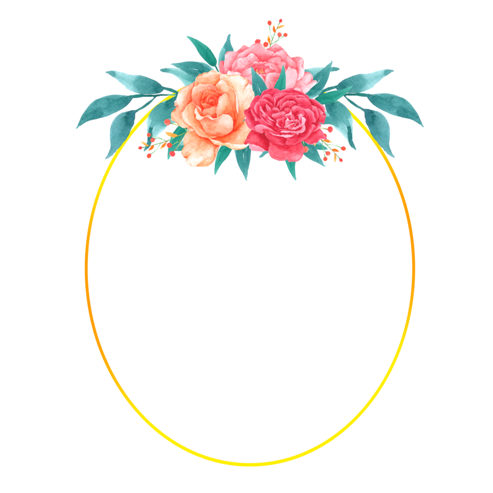 Flower wreath watercolor hand paint png