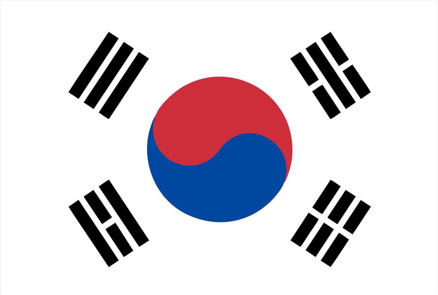 ilustración de vector de bandera de corea del sur