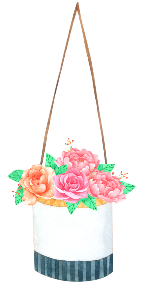 Flower in Basket watercolor png