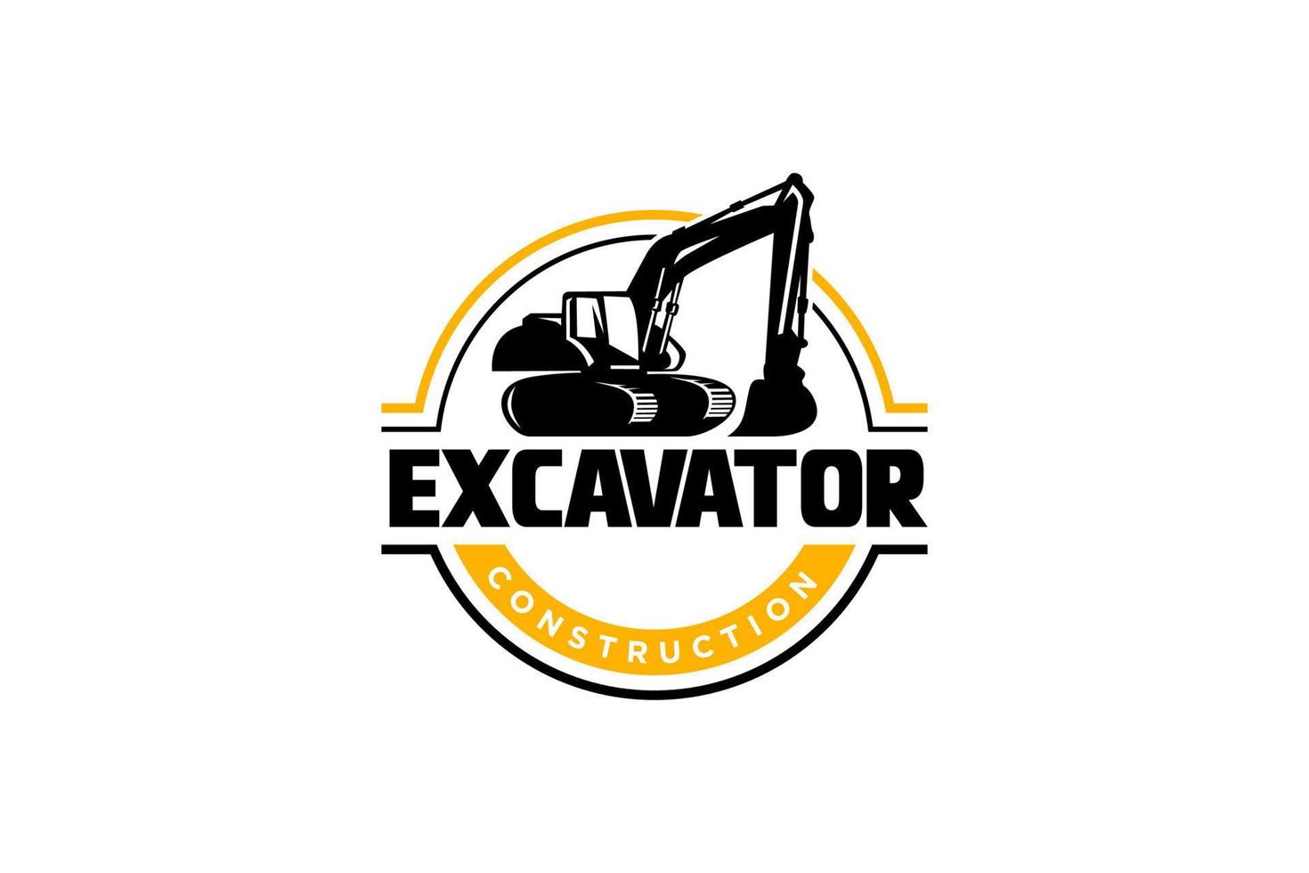 vector de plantilla de logotipo de excavadora. vector de logotipo de equipo pesado para empresa de construcción. ilustración creativa de excavadora para plantilla de logotipo.