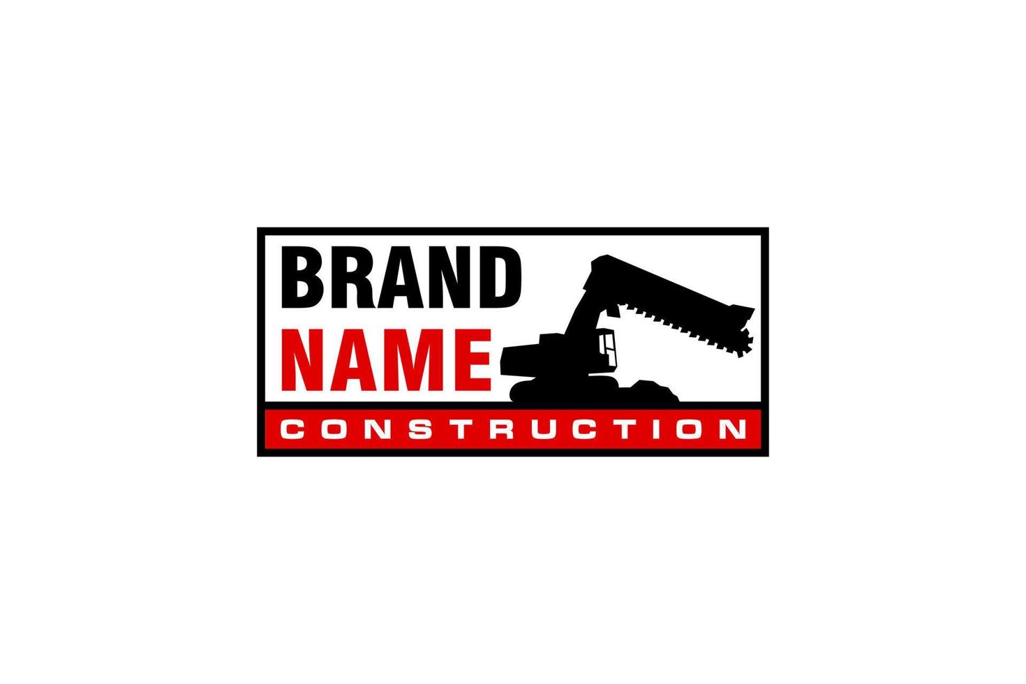 Contractor, trench digger and drilling rig logo design inspiration Heavy equipment logo vector for construction company. Creative excavator illustration for logo template.