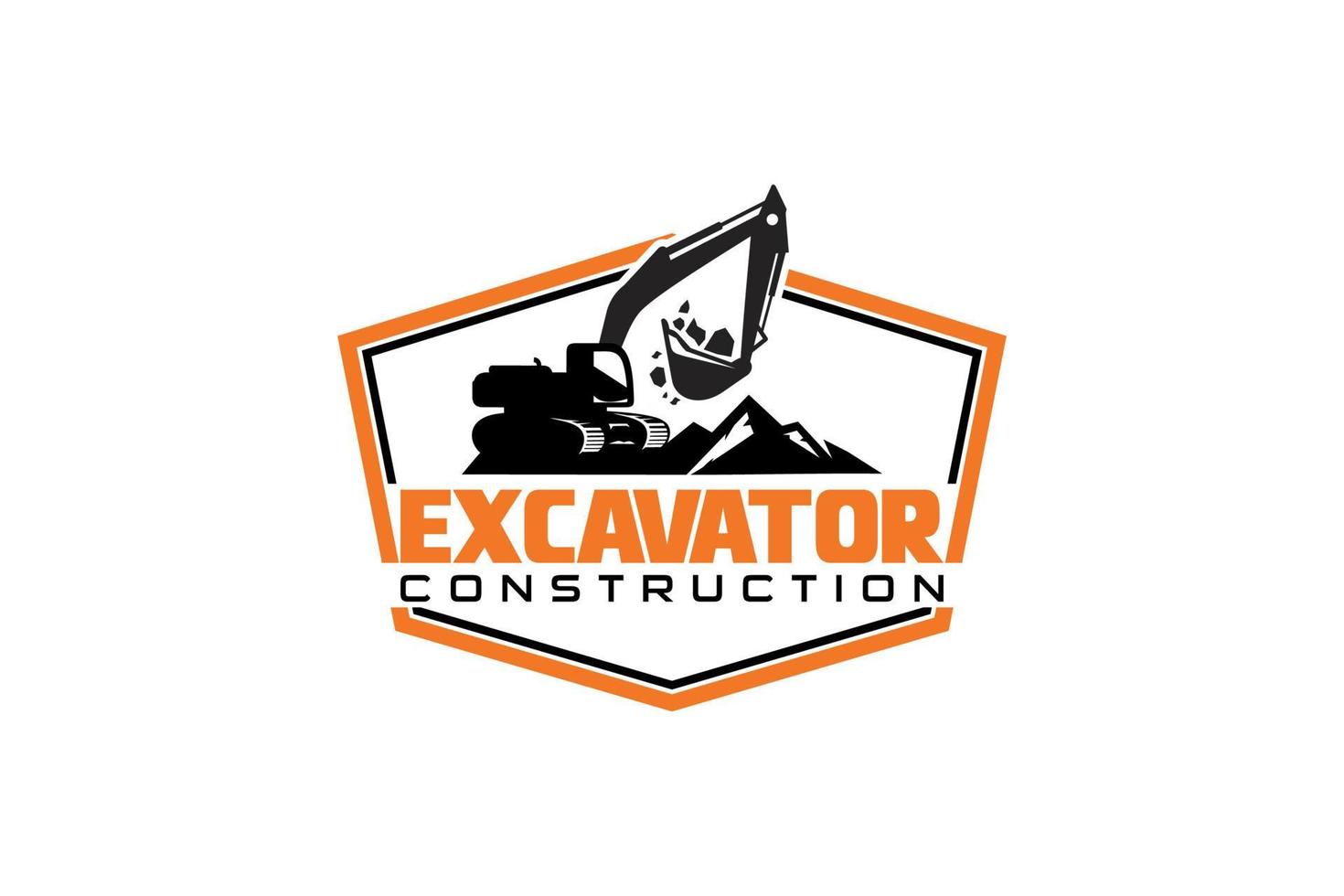 vector de plantilla de logotipo de excavadora. vector de logotipo de equipo pesado para empresa de construcción. ilustración creativa de excavadora para plantilla de logotipo.