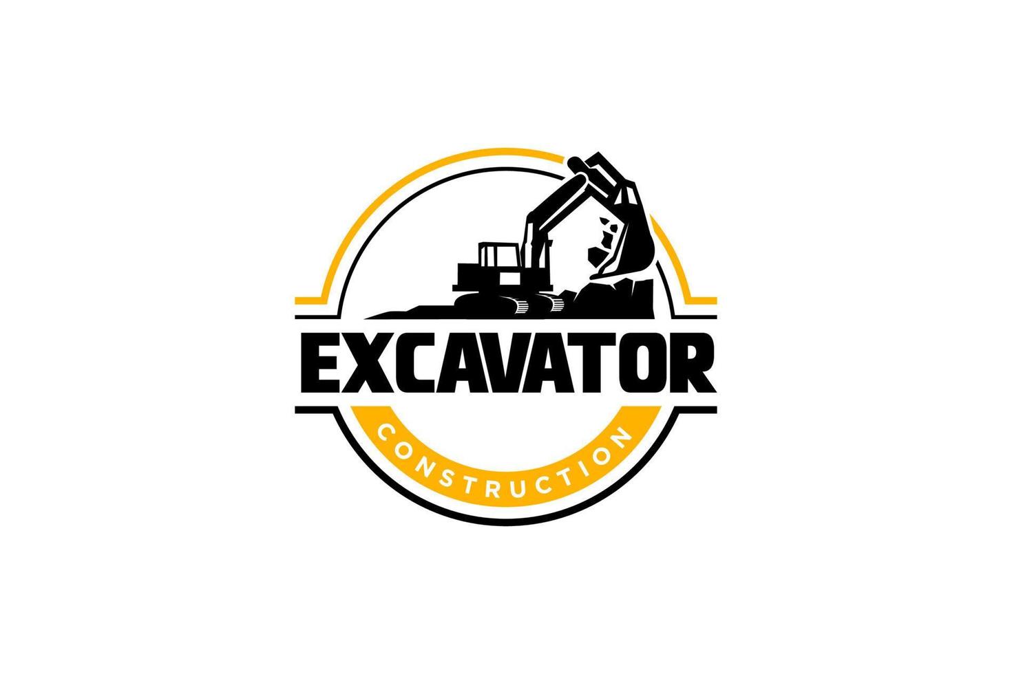 vector de plantilla de logotipo de excavadora. vector de logotipo de equipo pesado para empresa de construcción. ilustración creativa de excavadora para plantilla de logotipo.