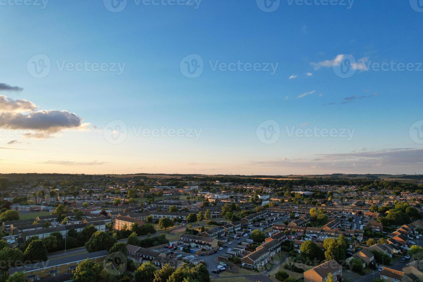 Aerial footage by drone high angle view of London Luton City of England Great Britain photo