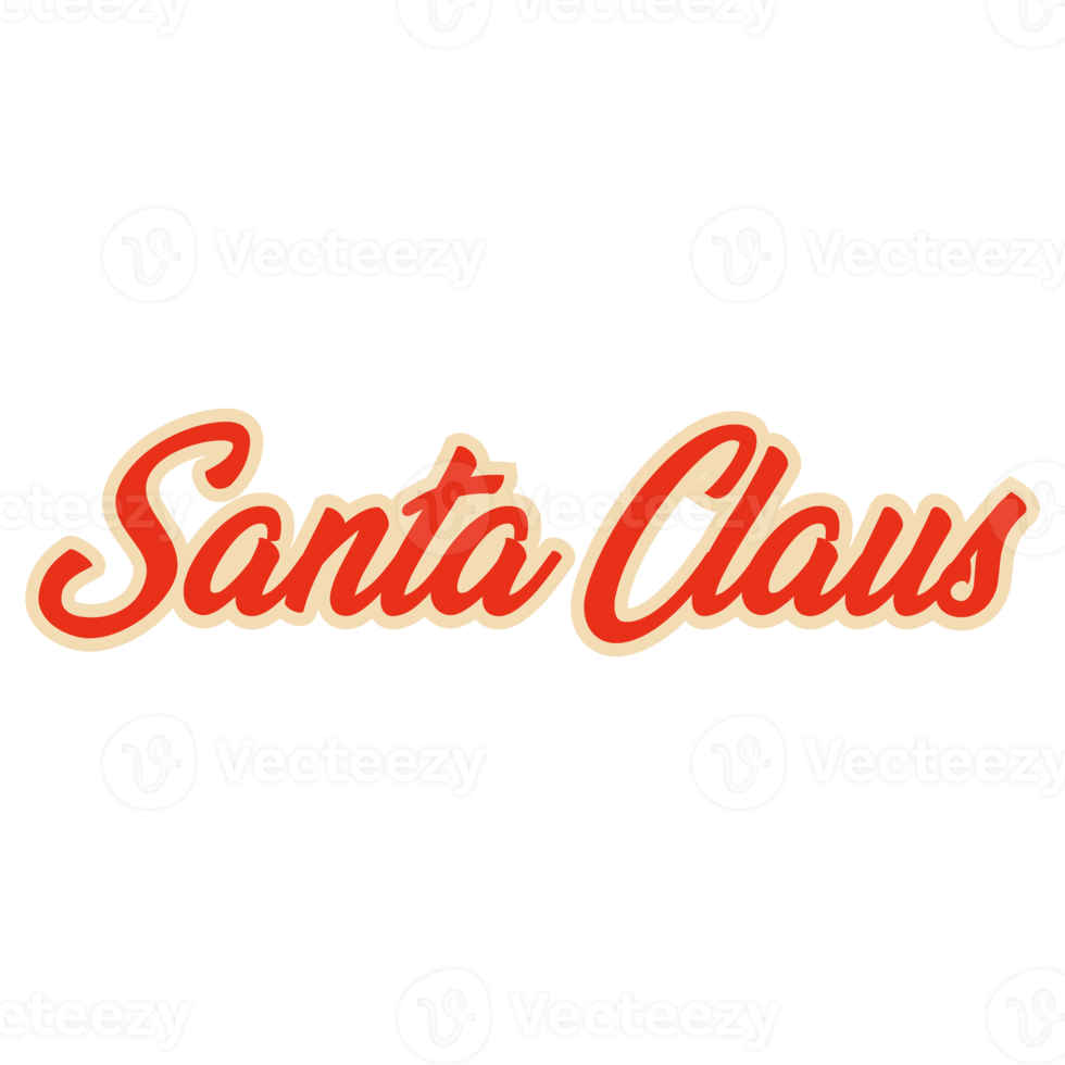 Santa Claus. Inscription in groove style png