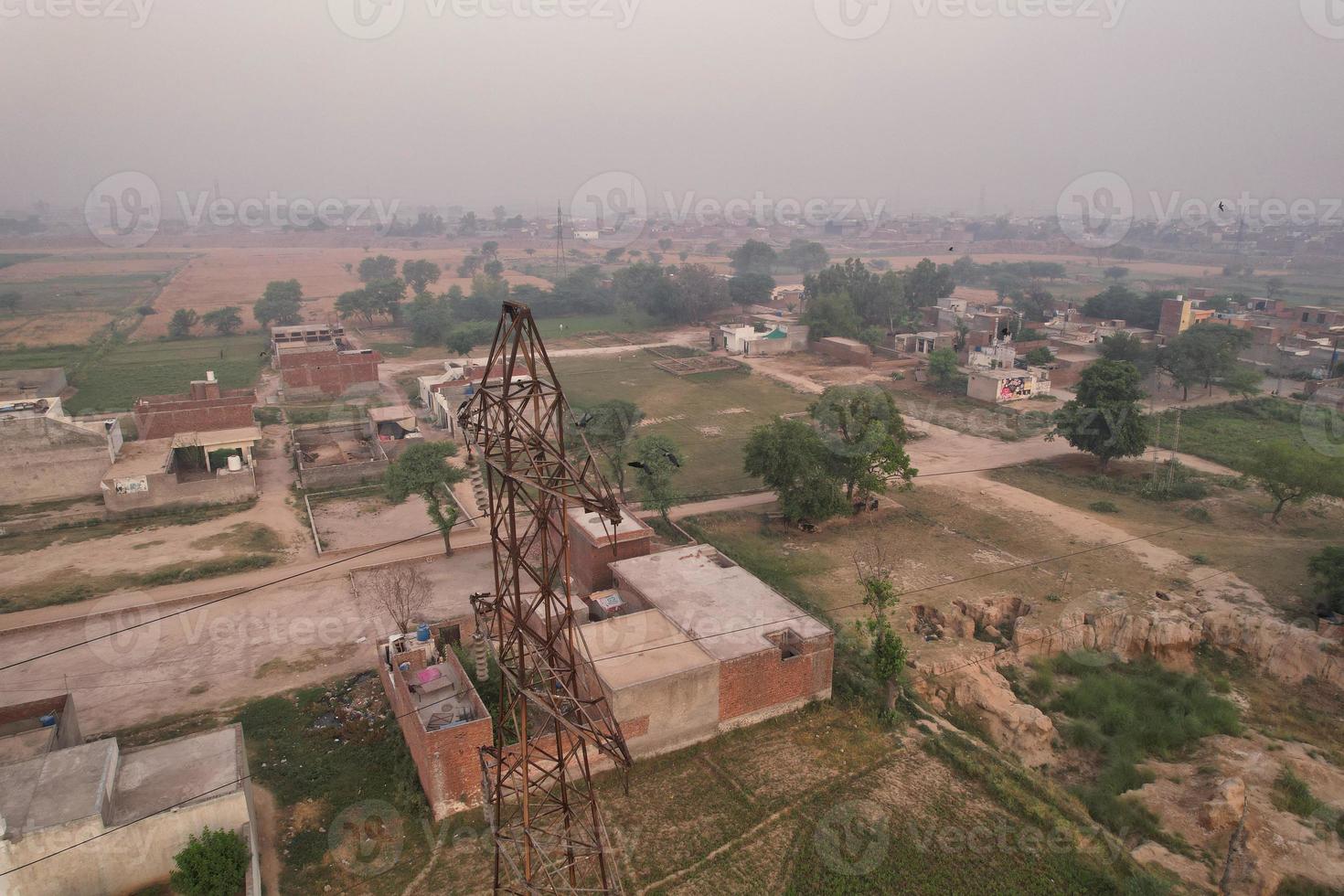 Aerial view of Kala Shah Kaku Village of Punjab Pakistan photo