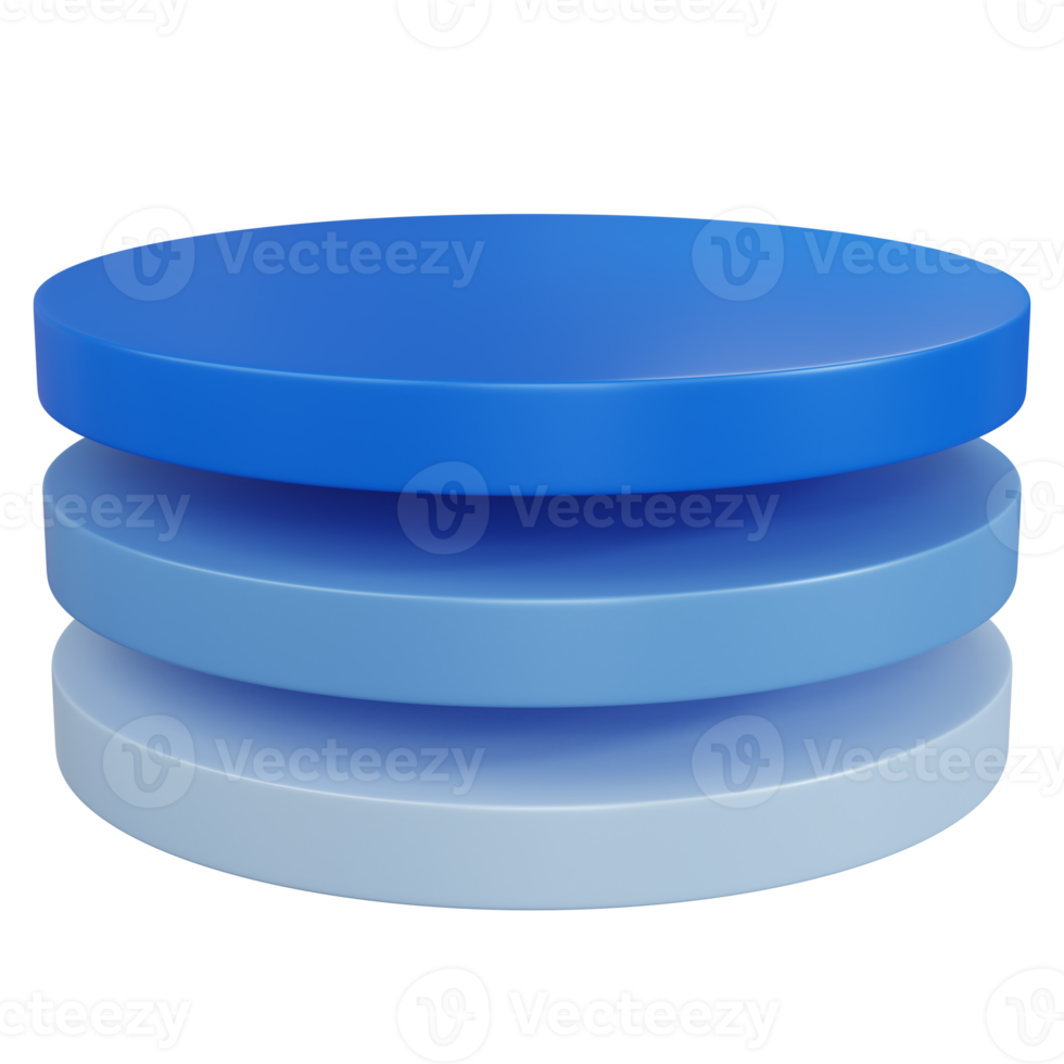 3d rendering three rounded layer isolated png