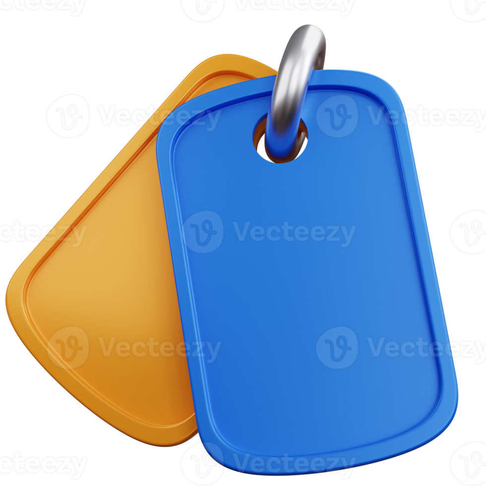 3d rendering hanging tag empty isolated png