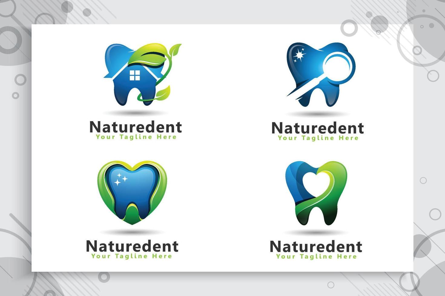 set collection of Dental care vector logo design with modern natural concept , symbol illustration creative template with modern color style.