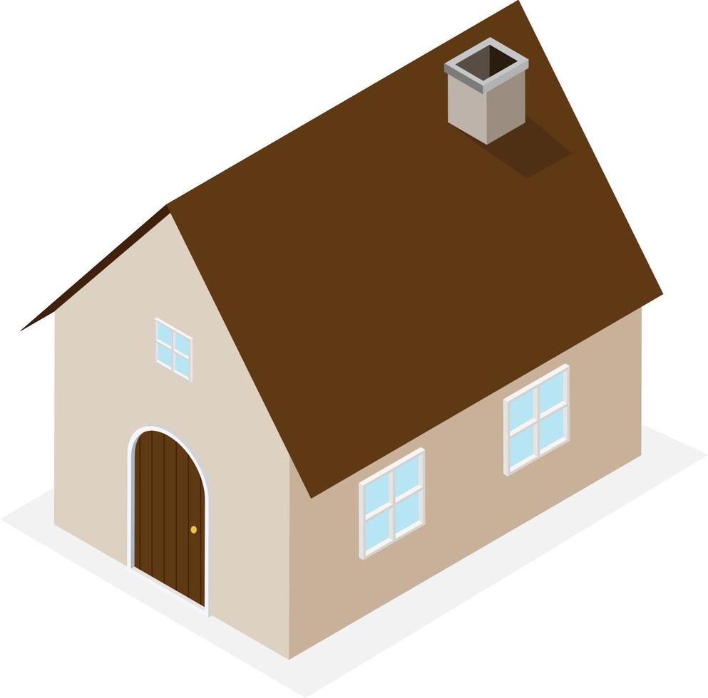 Isometric house with isolated background vector.Classic Home 3d vector