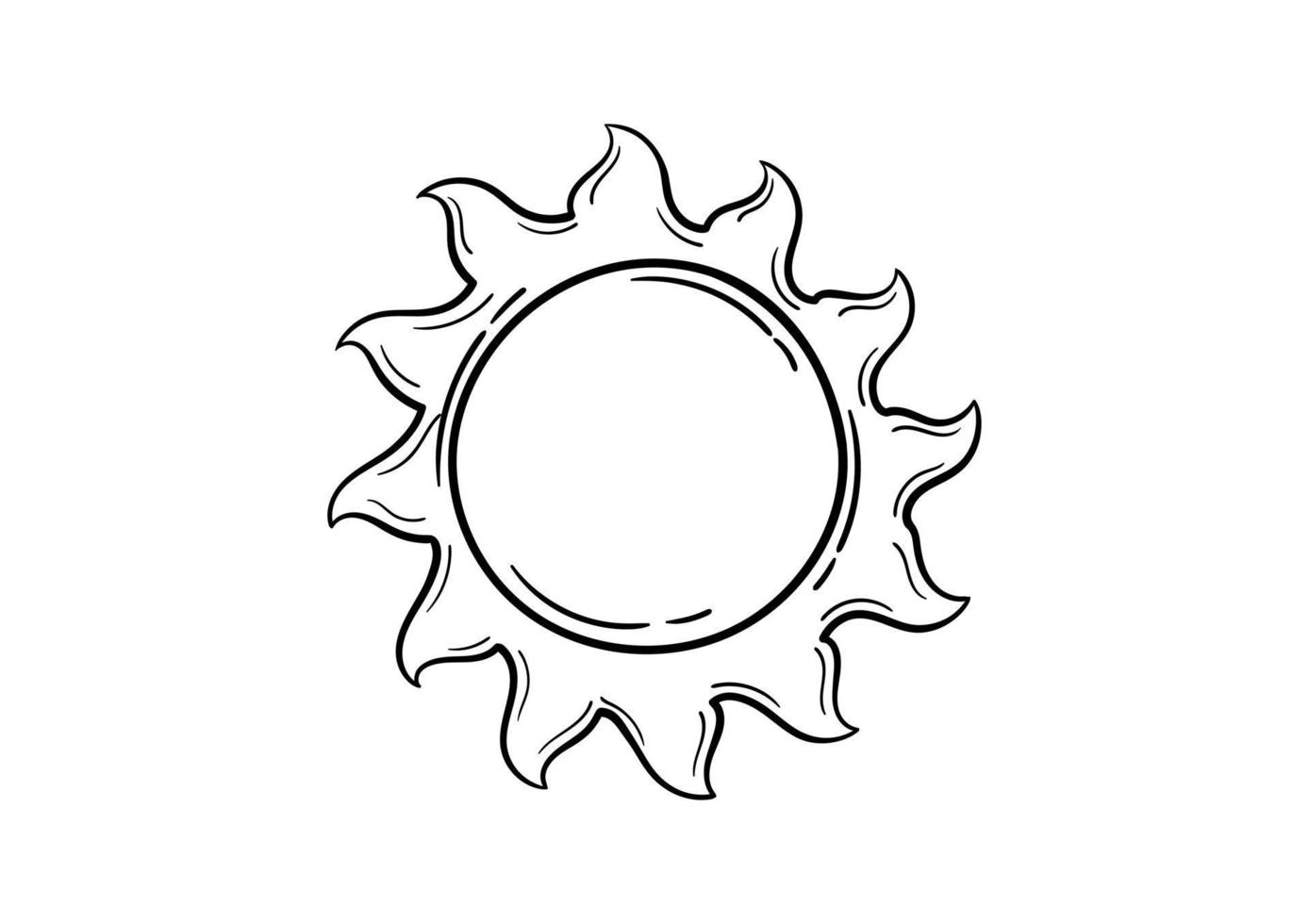 sol dibujado a mano vector