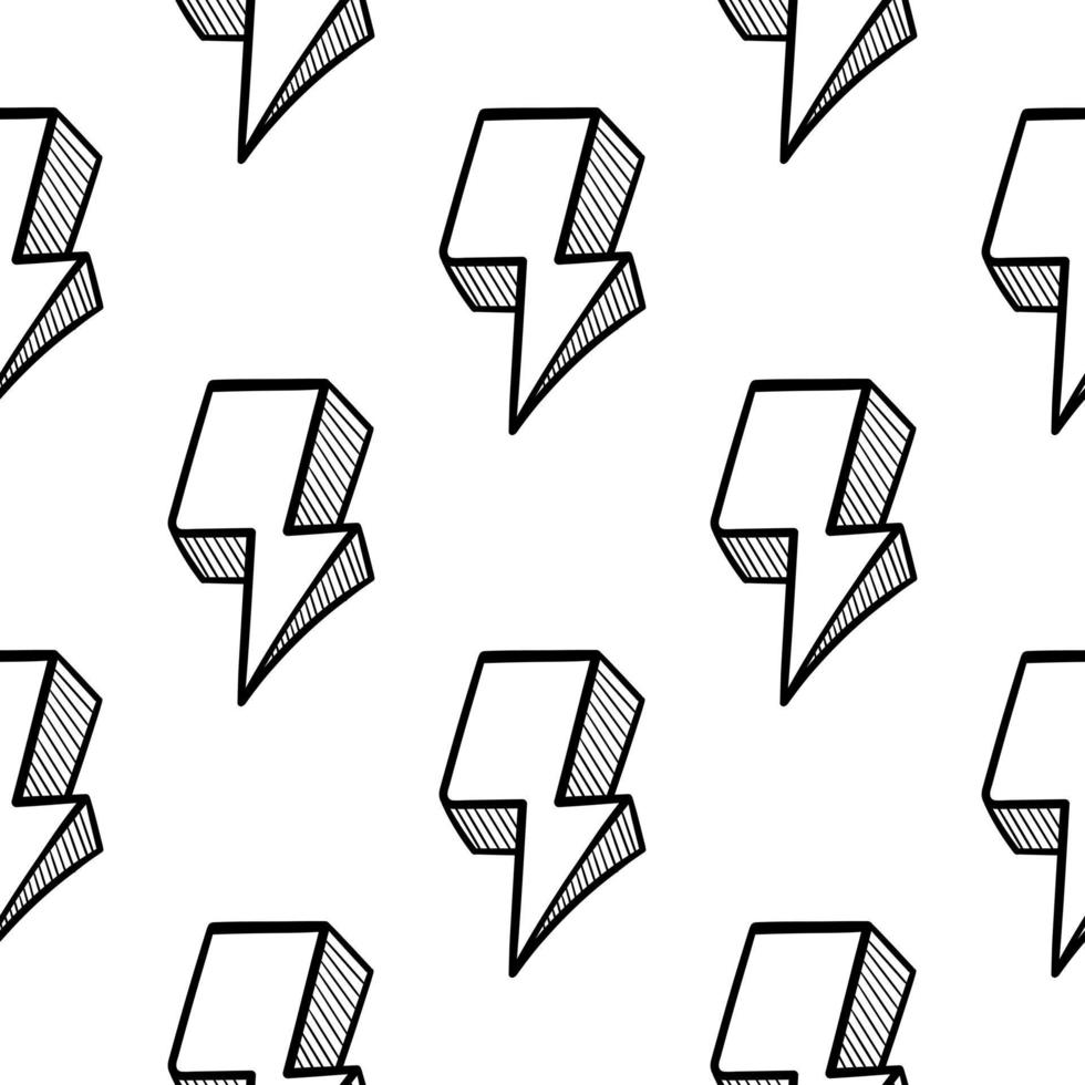 Lightning hand drawn seamless pattern 2 vector
