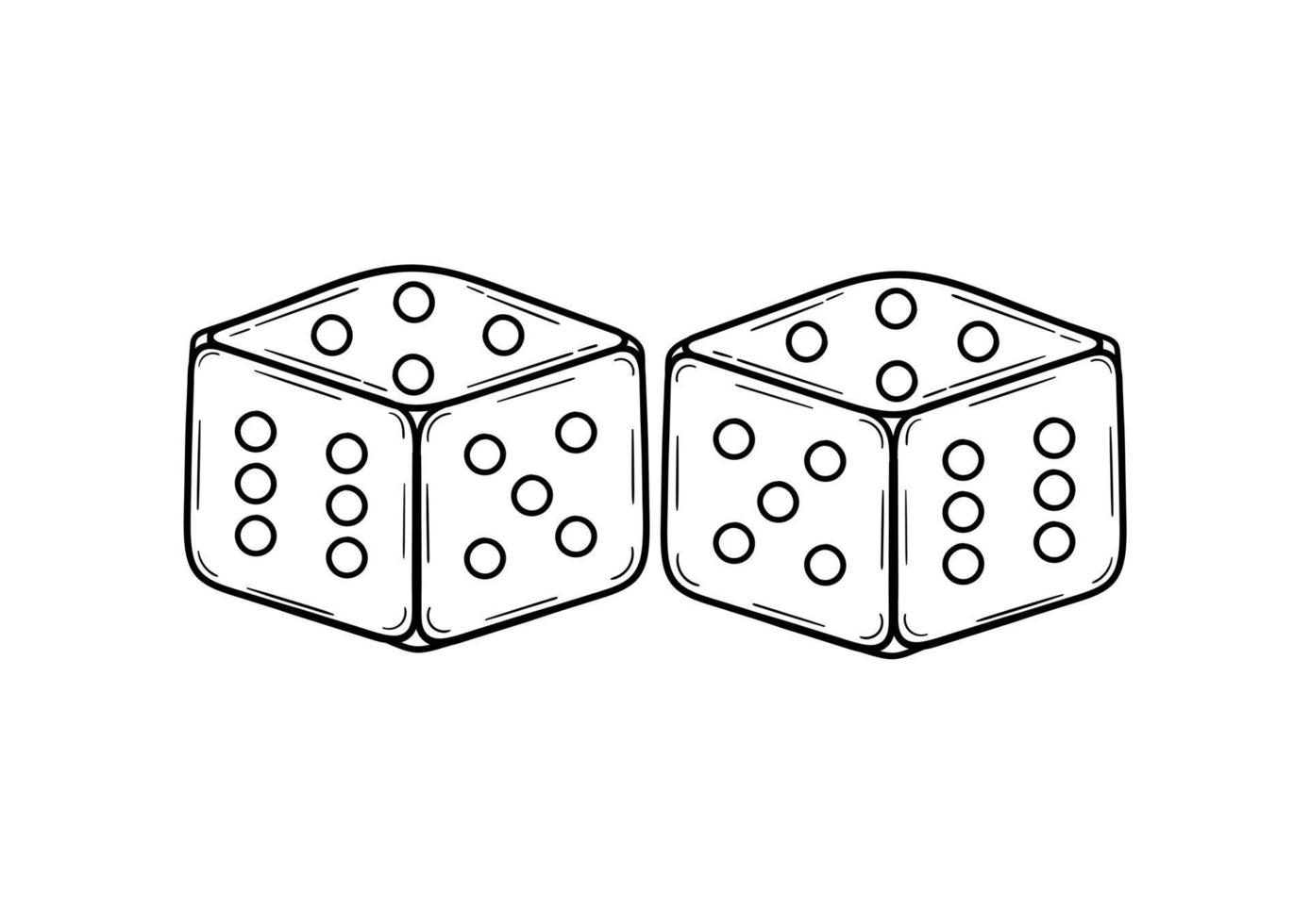 hand drawn dice vector