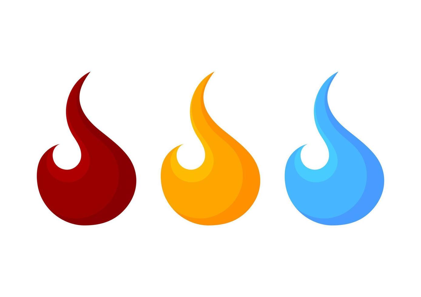 set of simple fire symbol designs vector