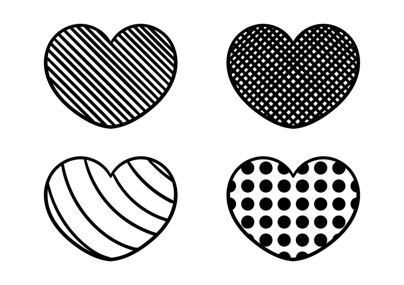 a collection of heart design illustrations vector