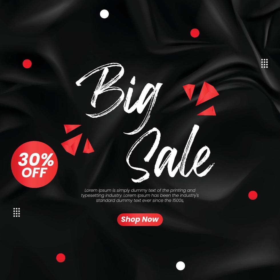 Big sale banner with abstract square poster vector