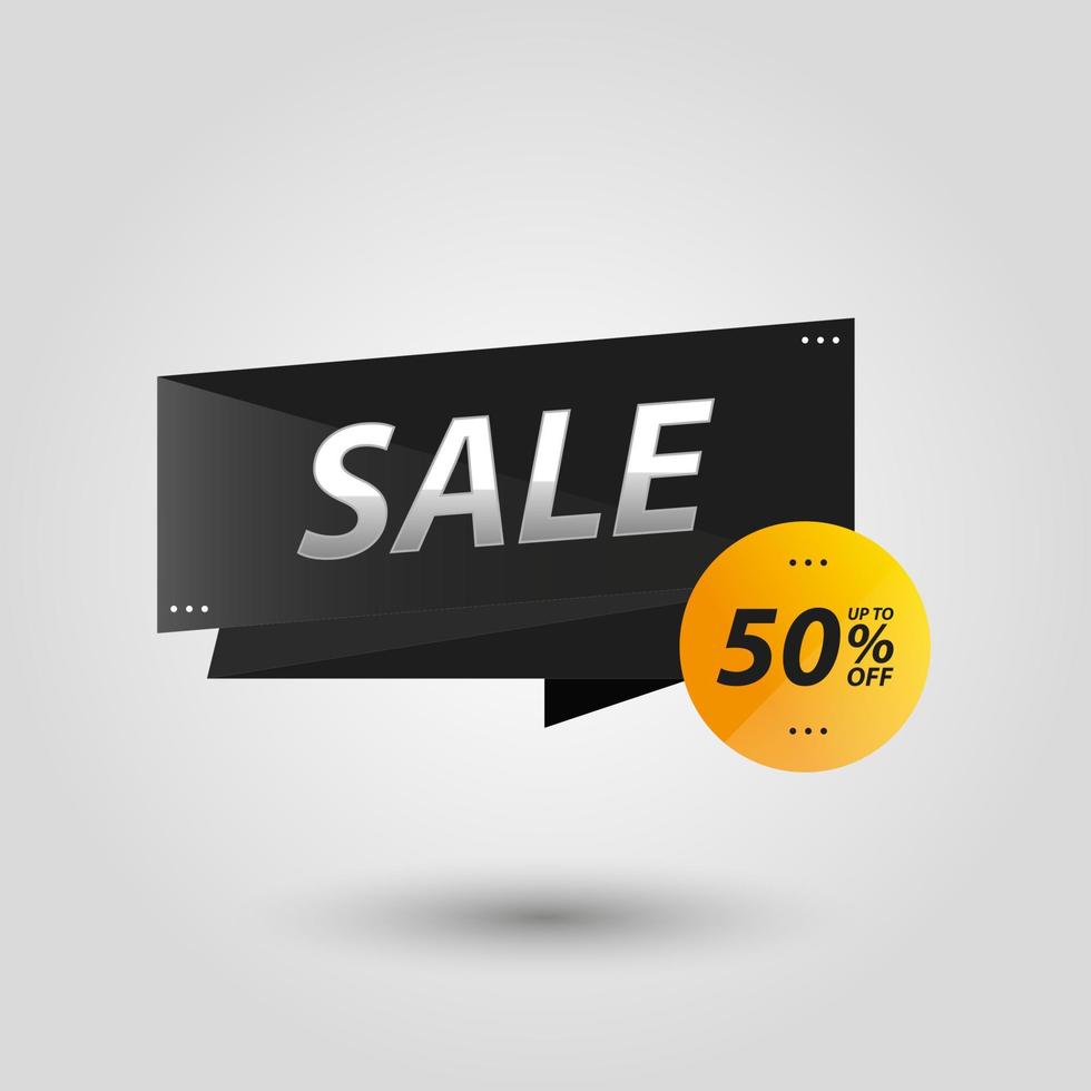 sales label in origami style vector