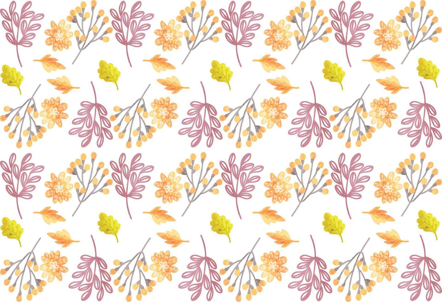 Watercolor flowers pattern vector