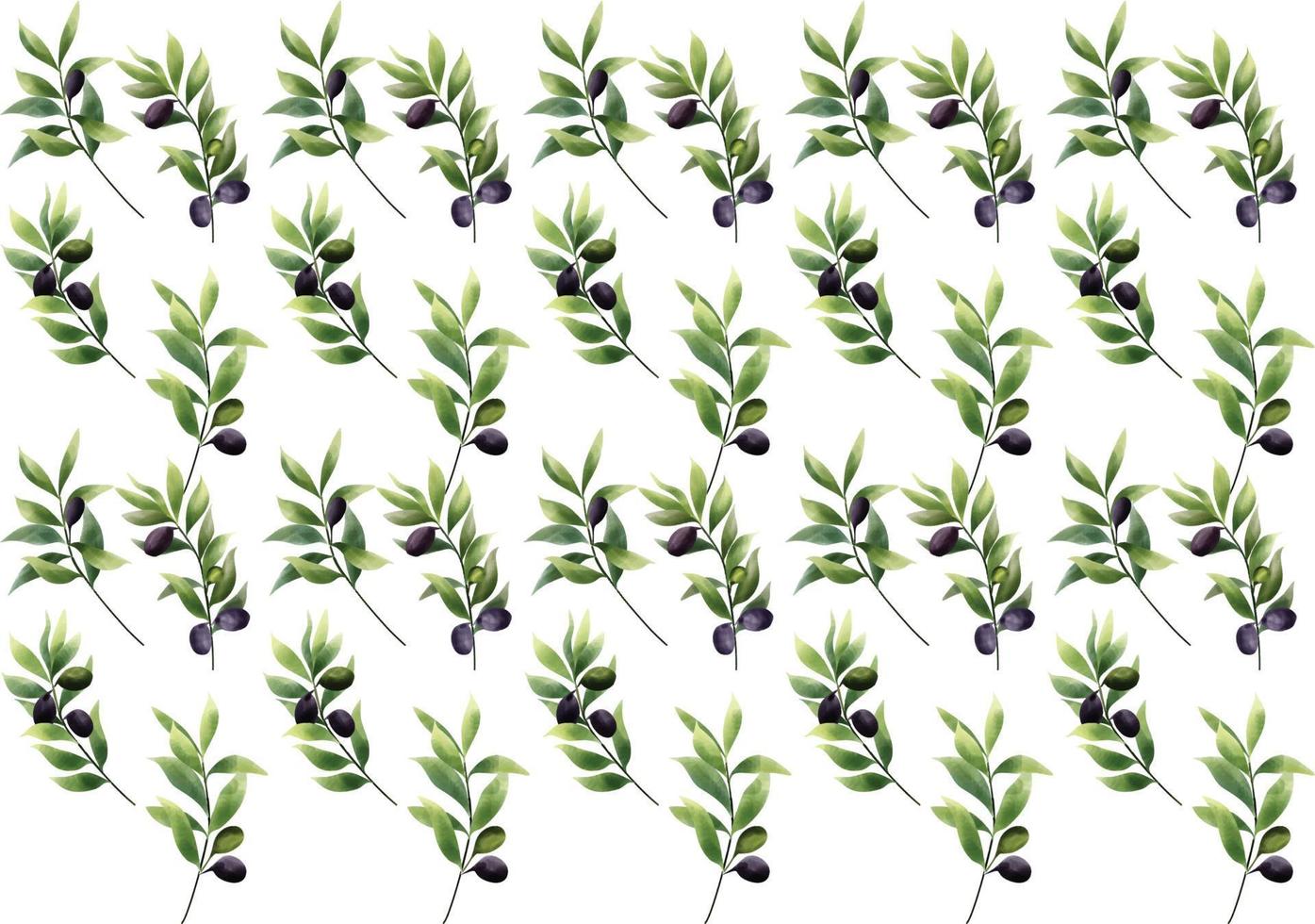 Green and black Olives pattern vector