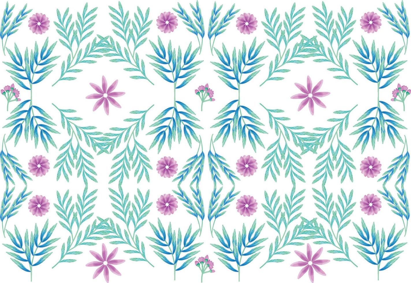 Watercolor flowers pattern vector