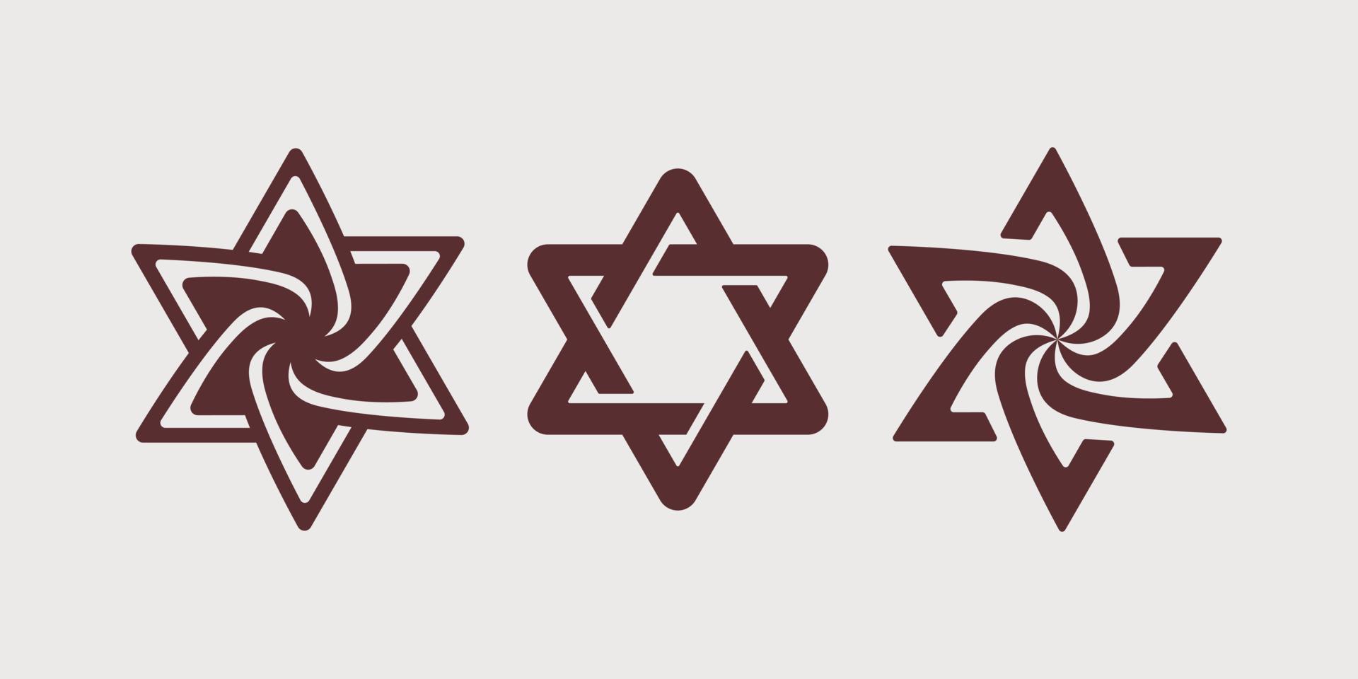 logotipo religioso del judaísmo. signo de la cultura judía. Hexagrama del emblema de Israel. ilustración vectorial vector